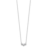 14k White Gold 1 1/2 carat Lab Grown Diamond VS/SI+ G+ Round Complete 18 inch Three Stone Necklace